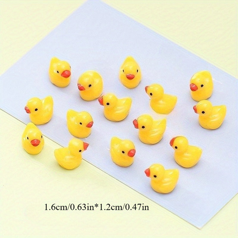 Luminous 3D Duckling Resin Toy Accessories - 5pcs