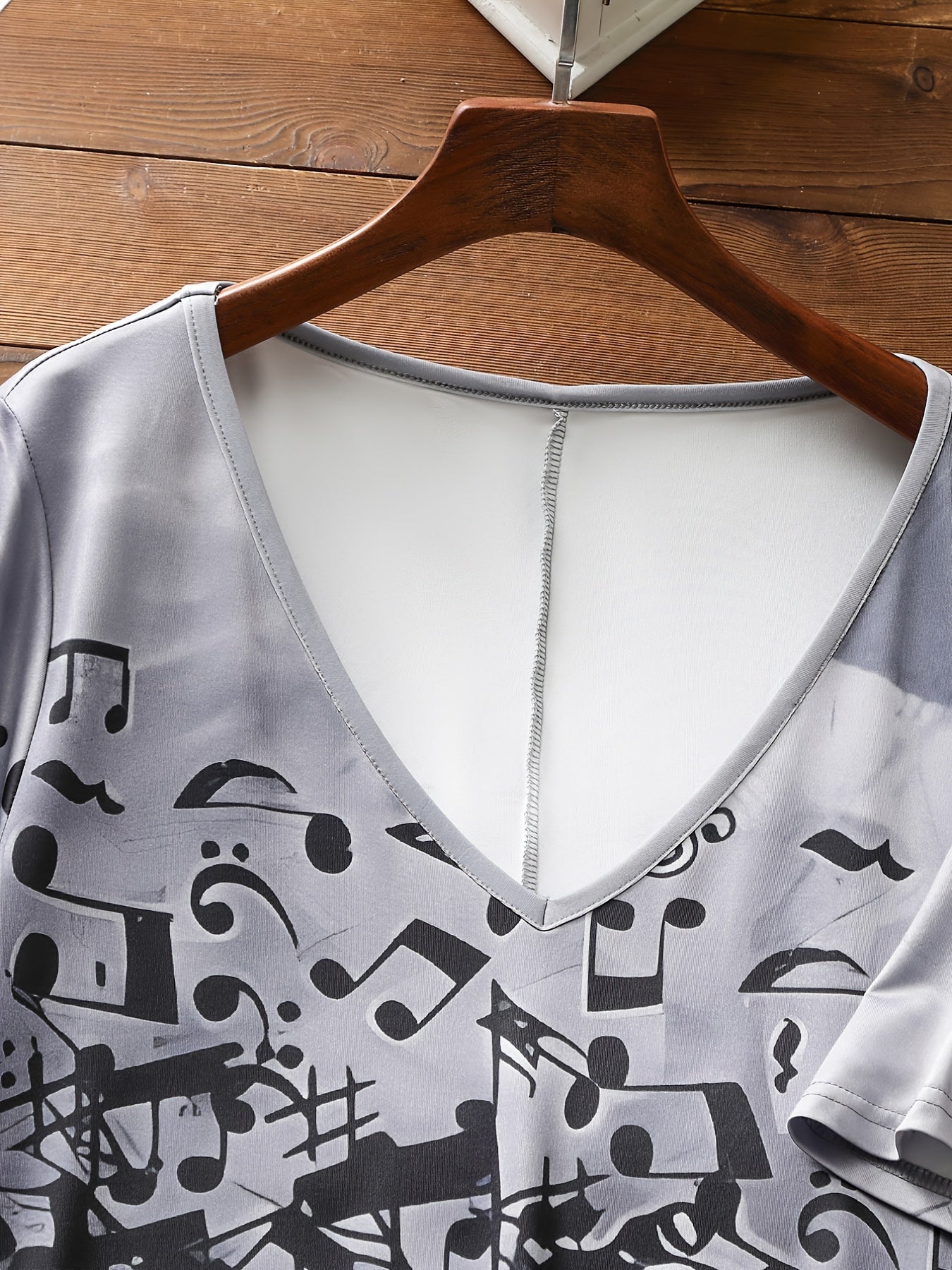  Casual Dress Women's Plus Cartoon Print Short Sleeve V Neck Dress