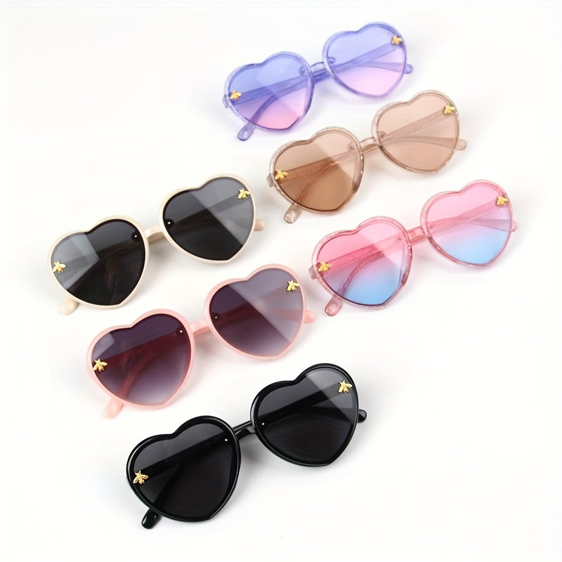 Kids Bee Heart Shaped Gradient Sunglasses for Party Dress Up