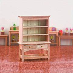 Dollhouse Wooden Furniture Display Shelf Bookcase Model