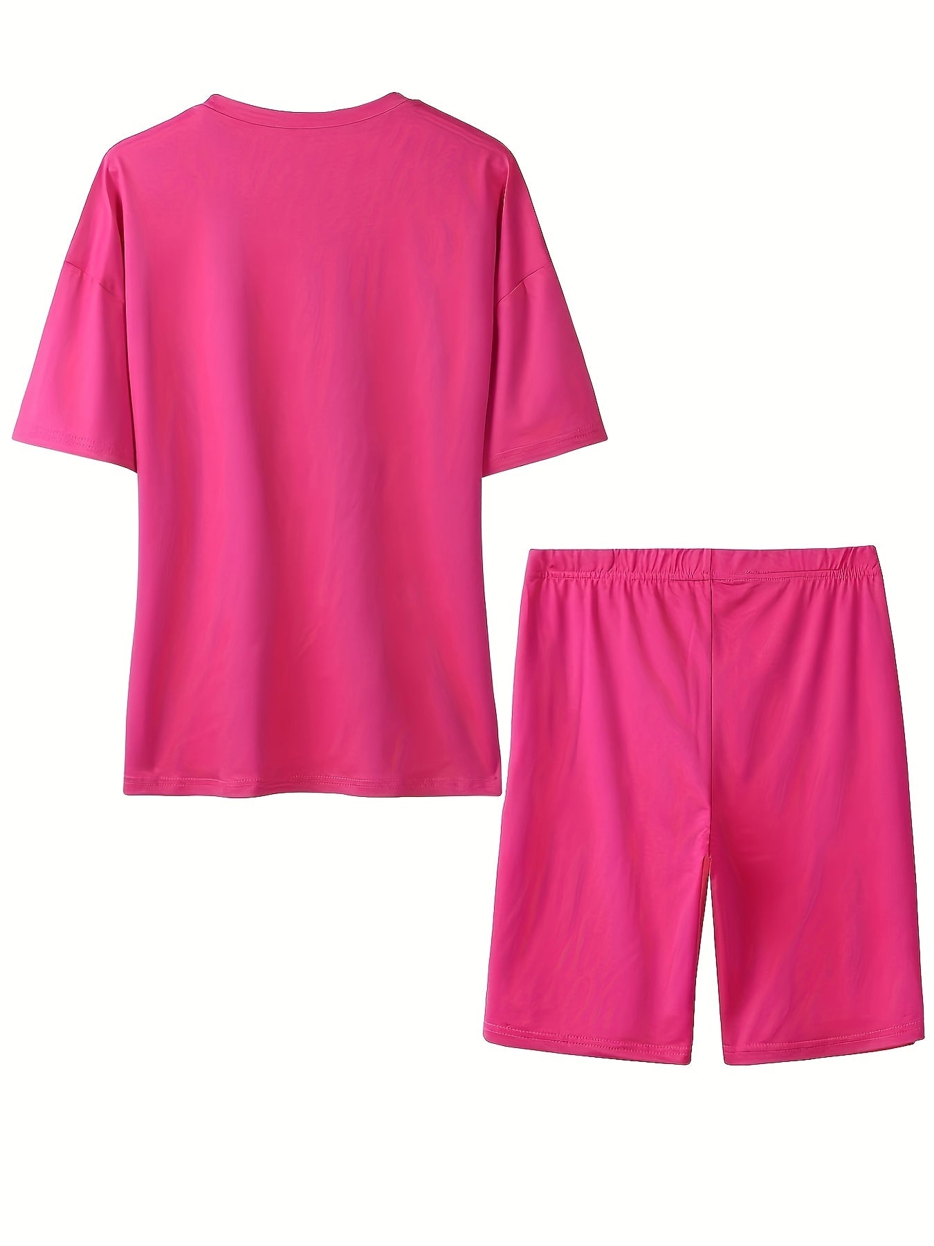  Cross Letter Print Tee & Shorts 2 Piece Set