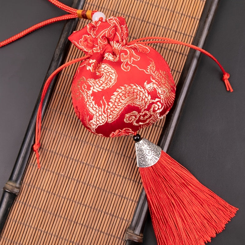 Chinese Spice Bags Dragon Pattern Lucky Bag Hanging In Car