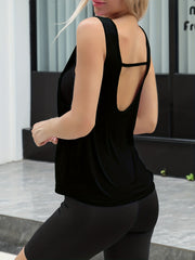 Soft Yoga Gym Shirt with Open Back Strappy Athletic