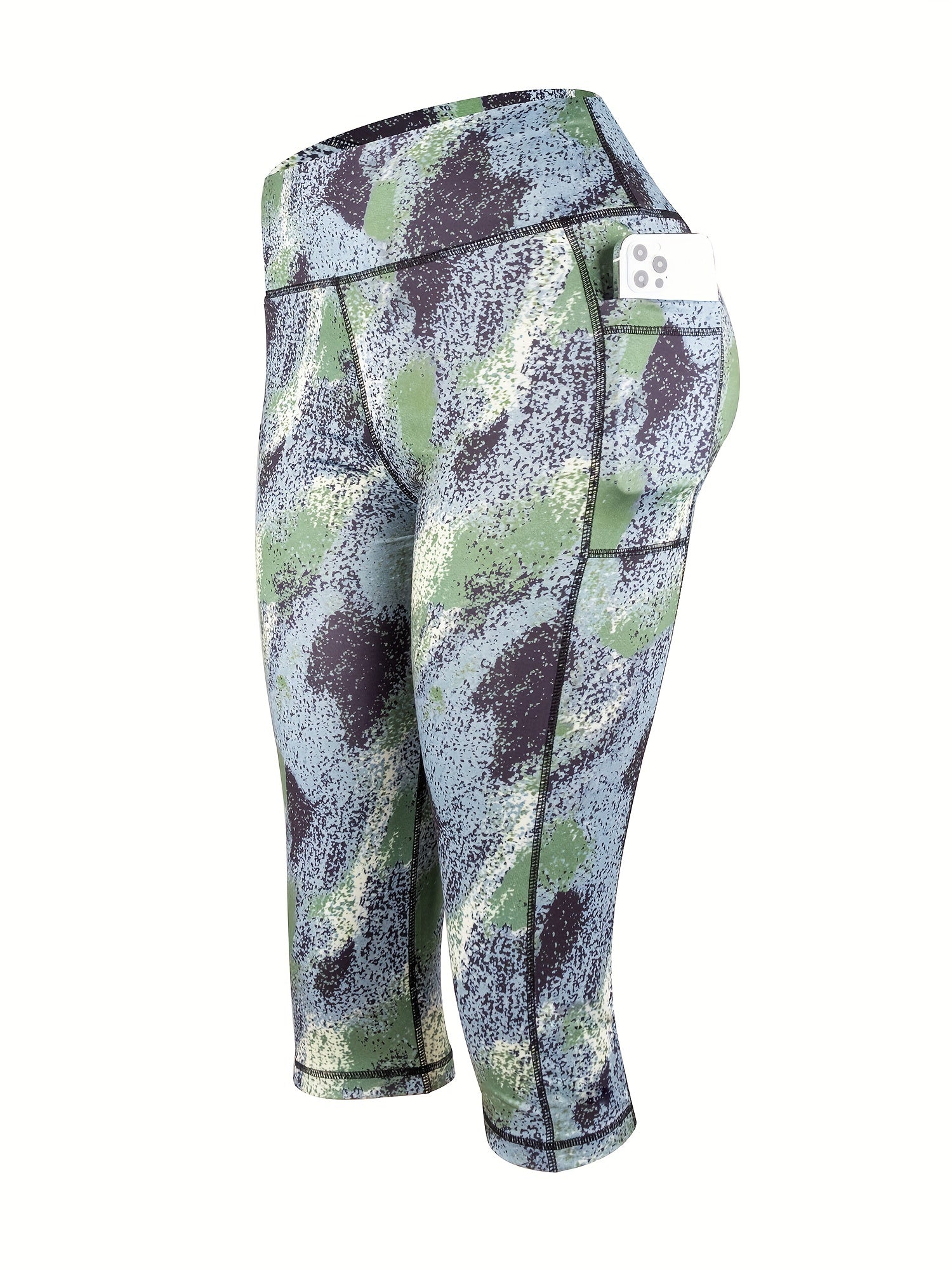 Women's Sports Fitness Yoga Leggings Stitched Cropped Pants