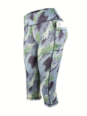 Women's Sports Fitness Yoga Leggings Stitched Cropped Pants