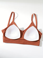12pcs Solid V Neck Backless Cami Crop Tops Women's Lingerie & Underwear