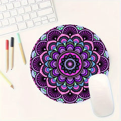 Floral Patterns Mouse Pad Round Non-slip Rubber Mouse Mat