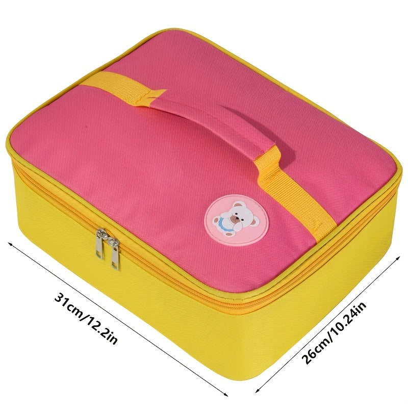 Bear Illustration Insulated Lunch Box for Students