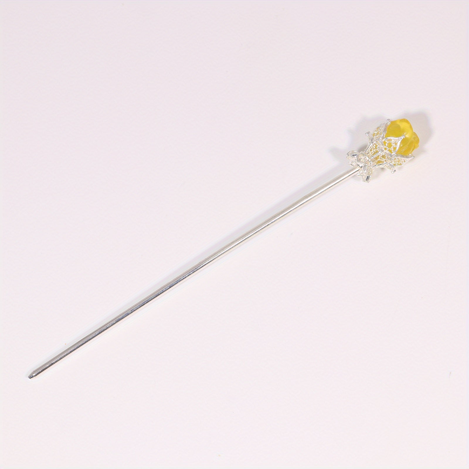 Crystal Flower Hair Pin Hair Stick Ponytail Holder