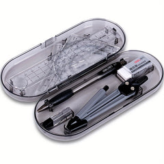 Drafting Set w/ Storage Box, Mechanical Pencil, Rulers, Protactor, Compass