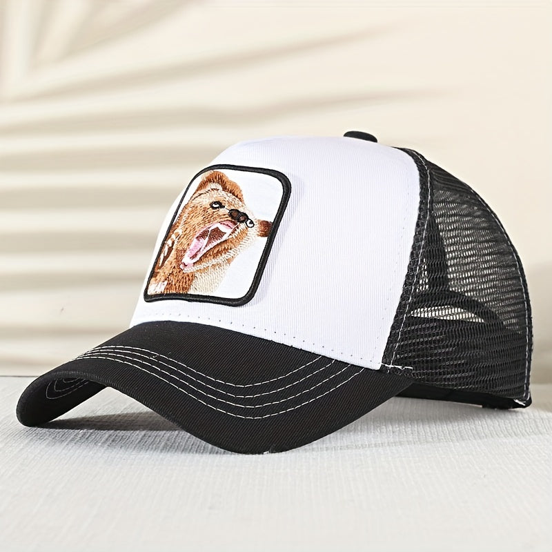 Bear Embroidery Patch Trucker Hat Mesh Baseball Cap Hip Hop Unisex Dad Hats