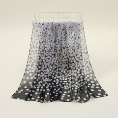 Chiffon Polka Dot Scarf Gradient Head Wrap Sunscreen Shawl