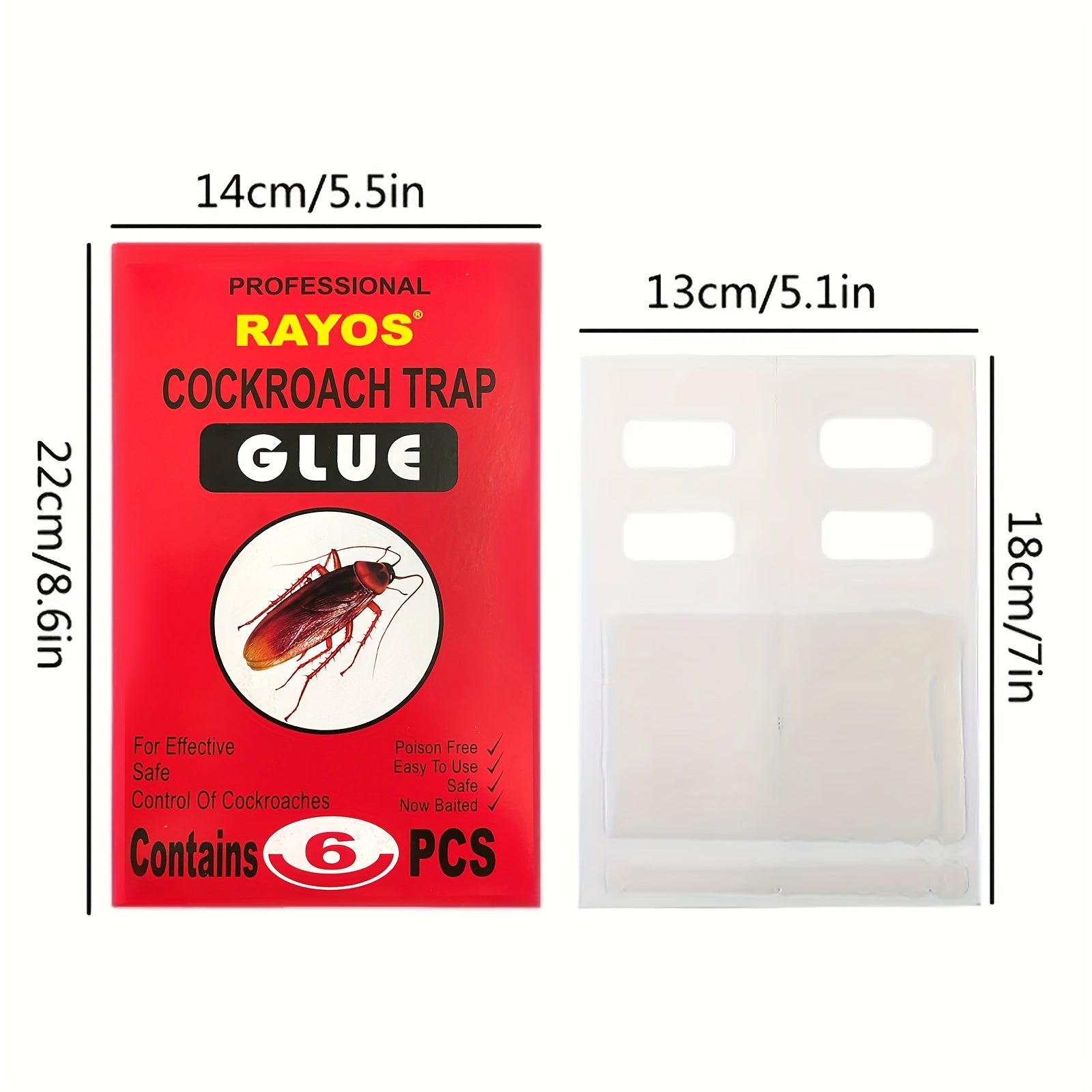 6pcs Cockroach Sticker Trap Sticky Cockroach Board Indoor And Outdoor Insect Tra
