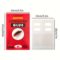 6pcs Cockroach Sticker Trap Sticky Cockroach Board Indoor And Outdoor Insect Tra