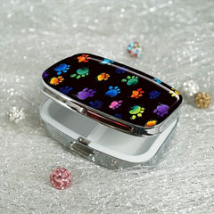 Animal Paw 2 Compartment Pill Case - Compact & Decorative Medicine Organizer