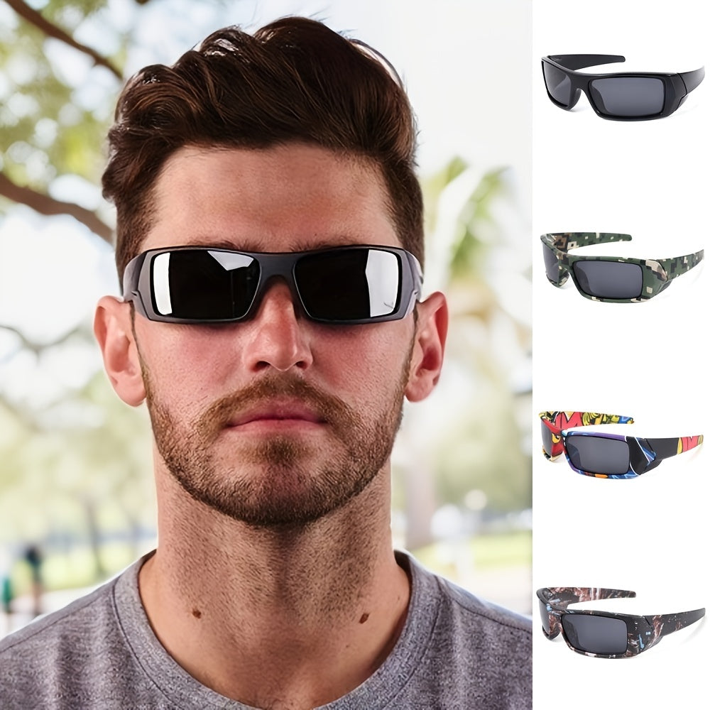 Men's Polarized Square Sunglasses Sports Cycling Fishing UV 400 with Case