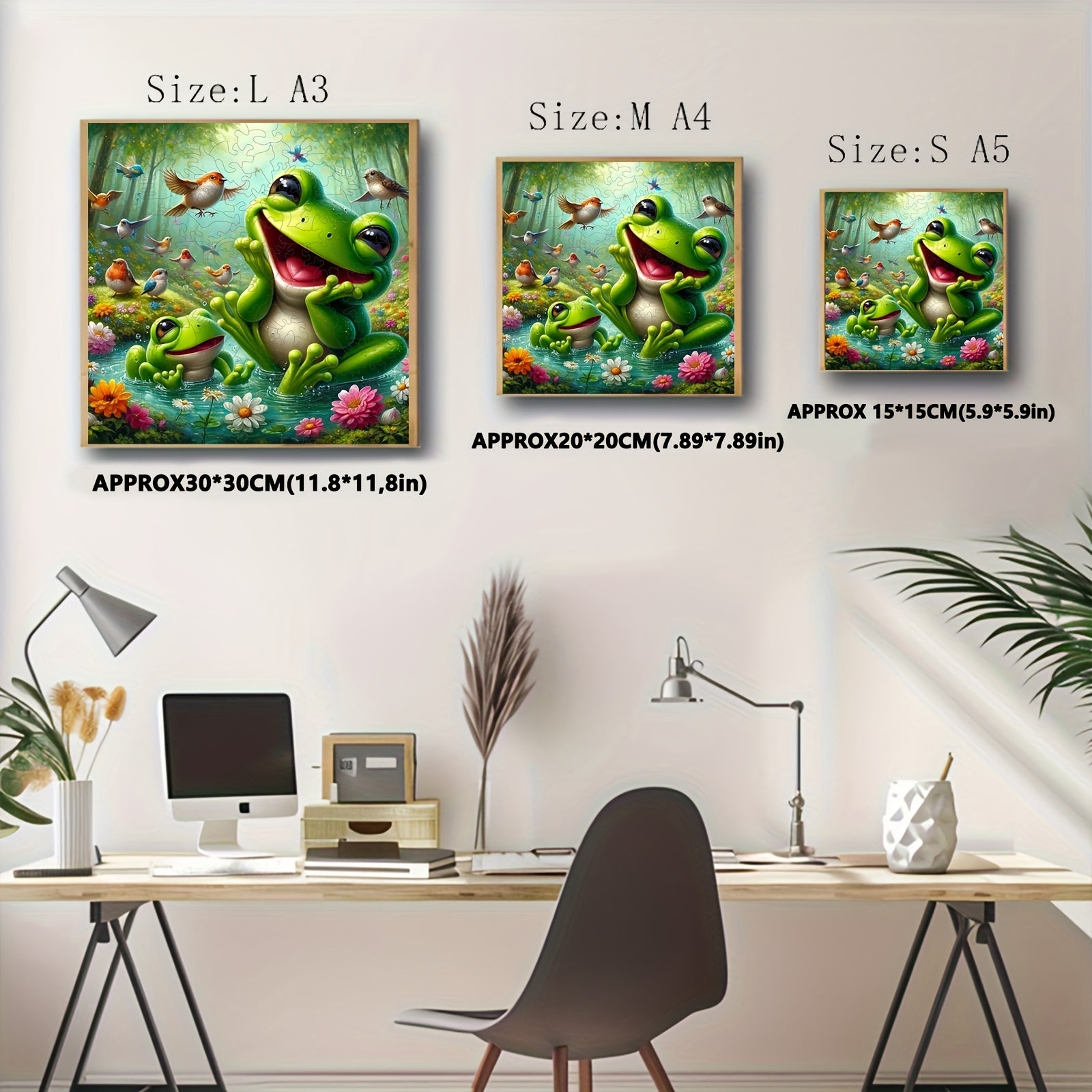 Big Eyed Frog Jigsaw Puzzle Challenging Irregular Wooden Puzzle
