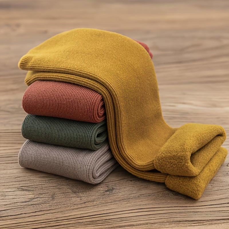5 Pairs Women's Fuzzy Thermal Mid Tube Floor Socks