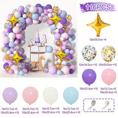 114pcs Unicorn Balloon Garland Kit Birthday Party Decorations