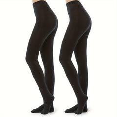 3 Pairs Plush Lined Tights High Waist Thermal Leggings Women's Stockings