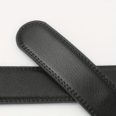 Men's Leather Belt Alloy Automatic Buckle Business Suit Waist Strap