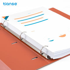 TIANSE 3-Hole A4 File Folder w/ Pockets 220 Sheets Capacity Binder