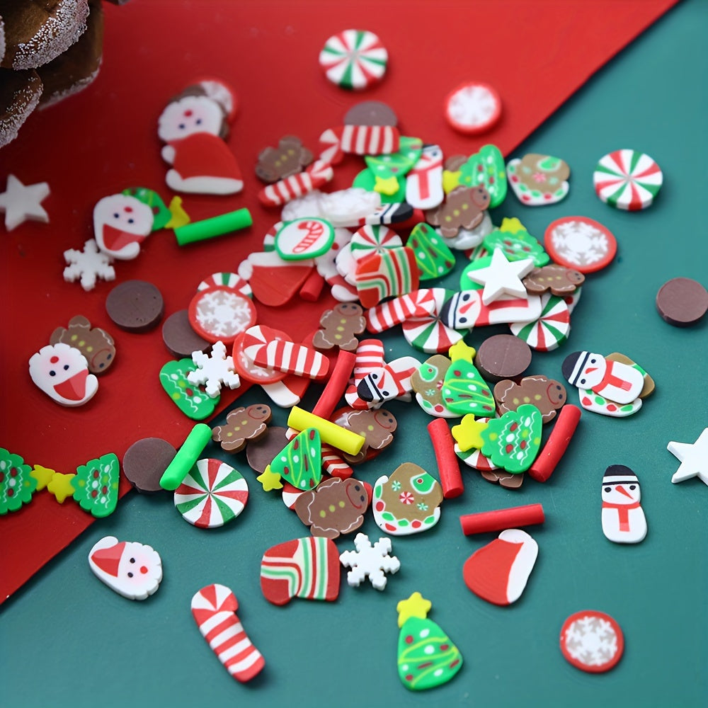 Christmas Polymer Clay Slices Epoxy Resin Fillers Holiday DIY Crafts Nail Art