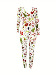 Christmas Print Lounge Jumpsuit Women's Loungewear