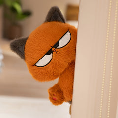 Large Huggable Orange Tabby Cat Plush Toy with Expressive Eyes