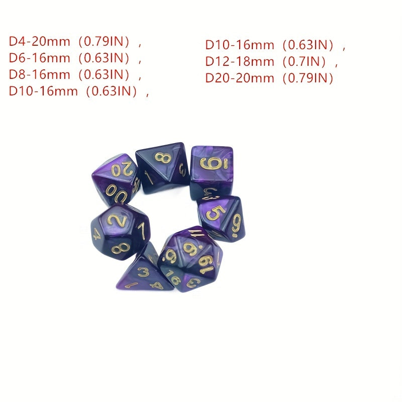 7pcs Sided Dice Board Game Dice Props Acrylic Entertainment Game