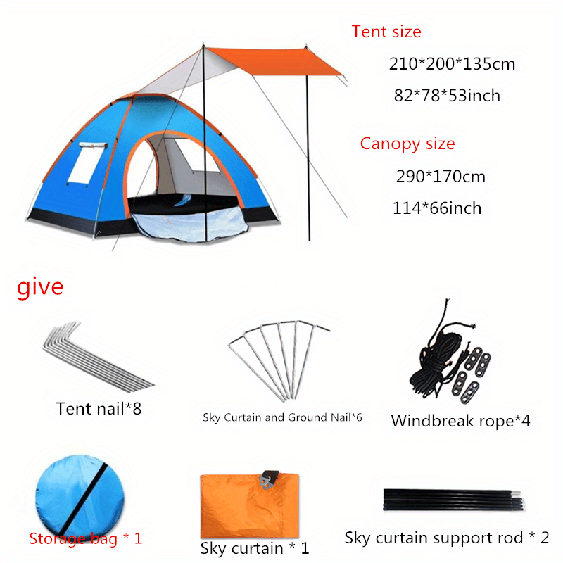 Waterproof Auto Sun Protection Tent Portable Canopy