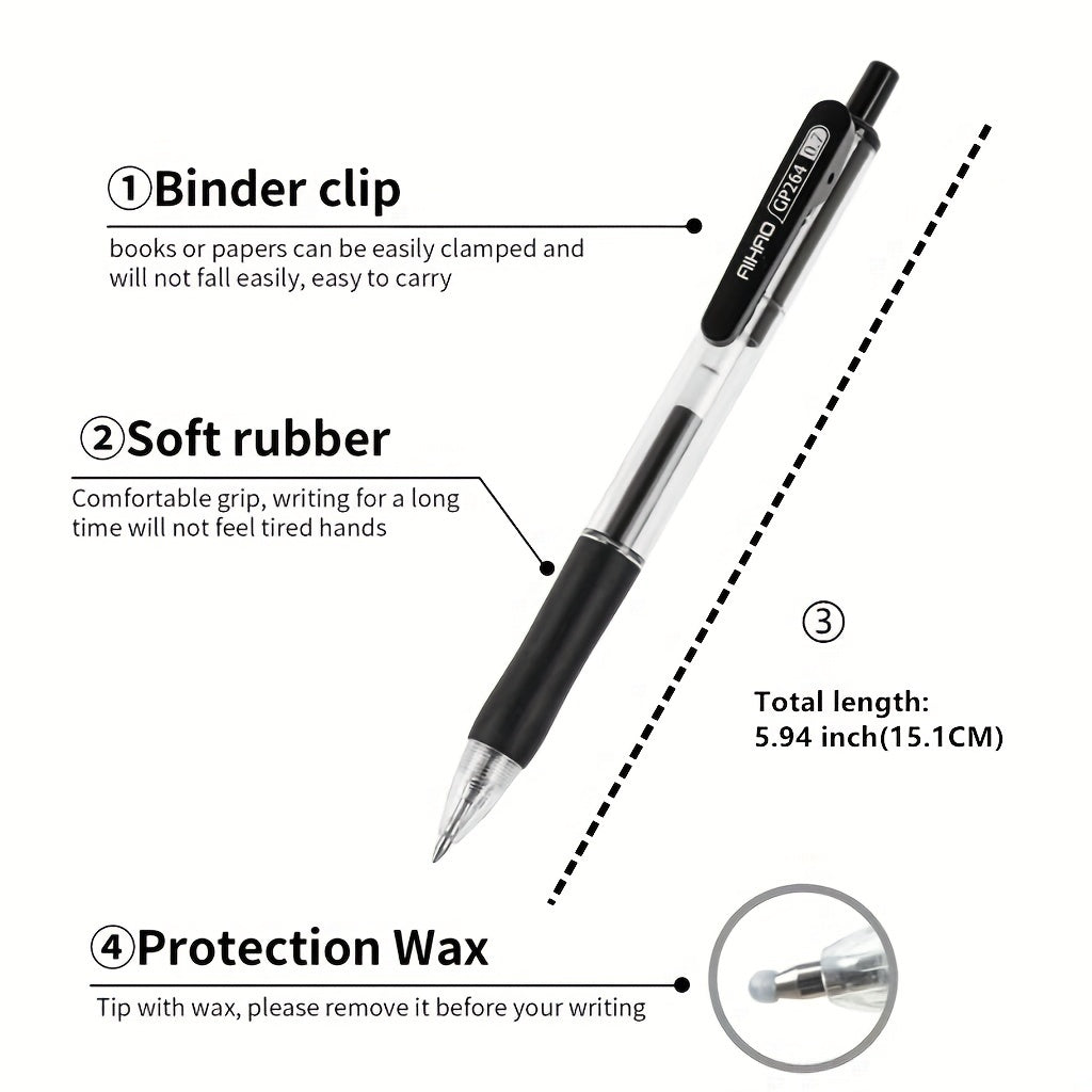 AIHAO Retractable Gel Pens Medium Point 0.7mm Assorted Ink - Smooth Writing