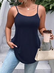  Backless Cami Top Women's Solid Round Neck Cami