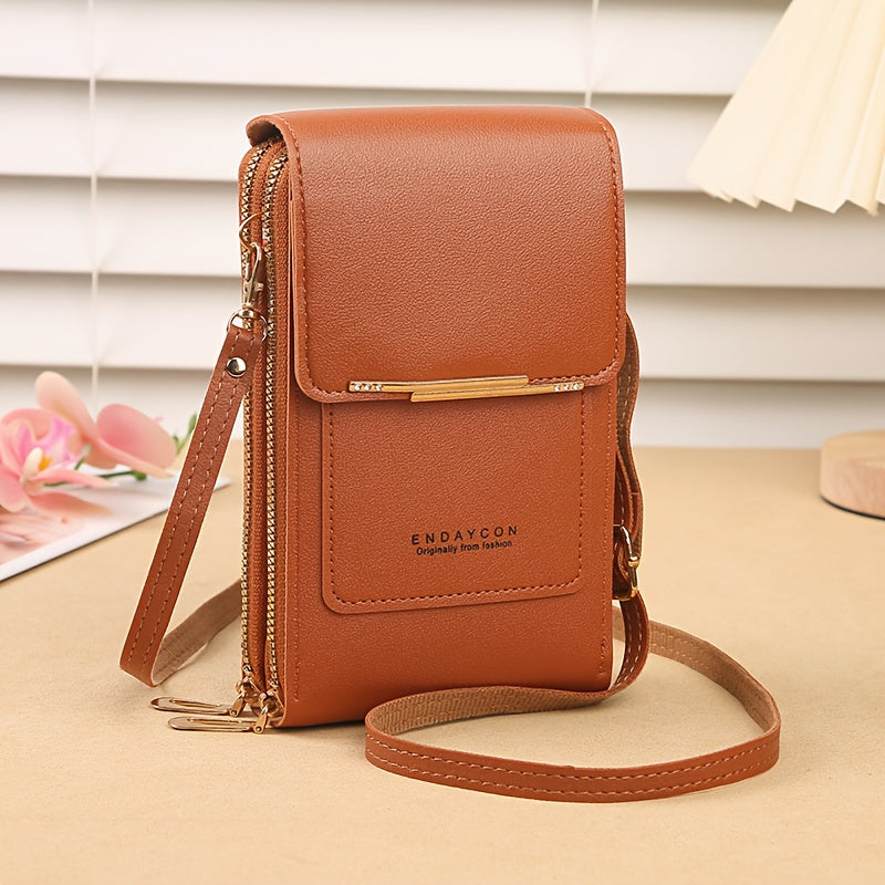 Mini Touch Screen Phone Purse Women's PU Leather Crossbody Bag