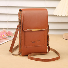 Mini Touch Screen Phone Purse Women's PU Leather Crossbody Bag