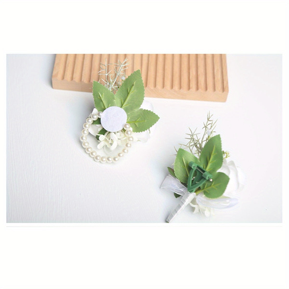 Wrist Corsage & Boutonniere Set for Wedding
