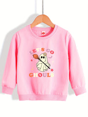 Cute Ghost & Broom Kids Sweatshirt