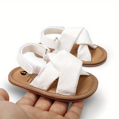 Baby Girls Slip On Sandals With Hook & Loop Fastener