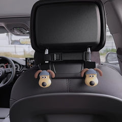 4pcs 3D Cartoon Puppy Car Hook Storage Hanger For Car Seat Back