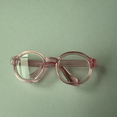 4pc Doll Glasses Set Pink Green Frames Clear Lenses Craft Decor Play Accessory