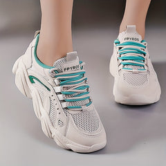 Women's Mesh Chunky Sneakers Breathable Lace Up Low Top Sports Shoes