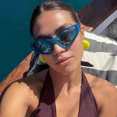 Wrap Around Sport Sunglasses Cat Eye Windproof Glasses Y2K Shades
