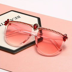 Y2K Large Jelly Sunglasses Funny Rhinestone Decorative Glasses UV400