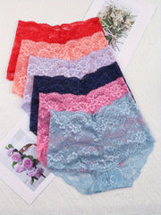 6pcs Floral Lace Briefs Women's Lingerie & Underwear