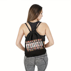Letters Print Drawstring Bag Lightweight Sports Backpack Gym Bag