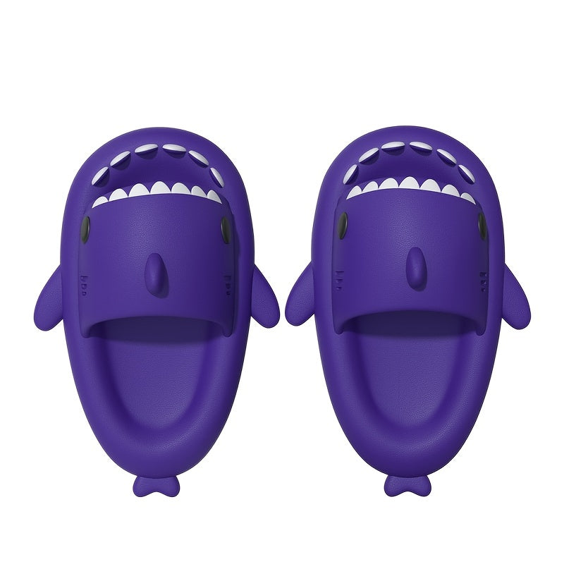 QYA Novelty Shark Slippers Cloud Slides Couple Anime Lightweight Non Slip Shoes