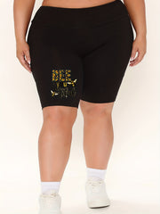 Women's Plus Graphic Print High Rise Shorts