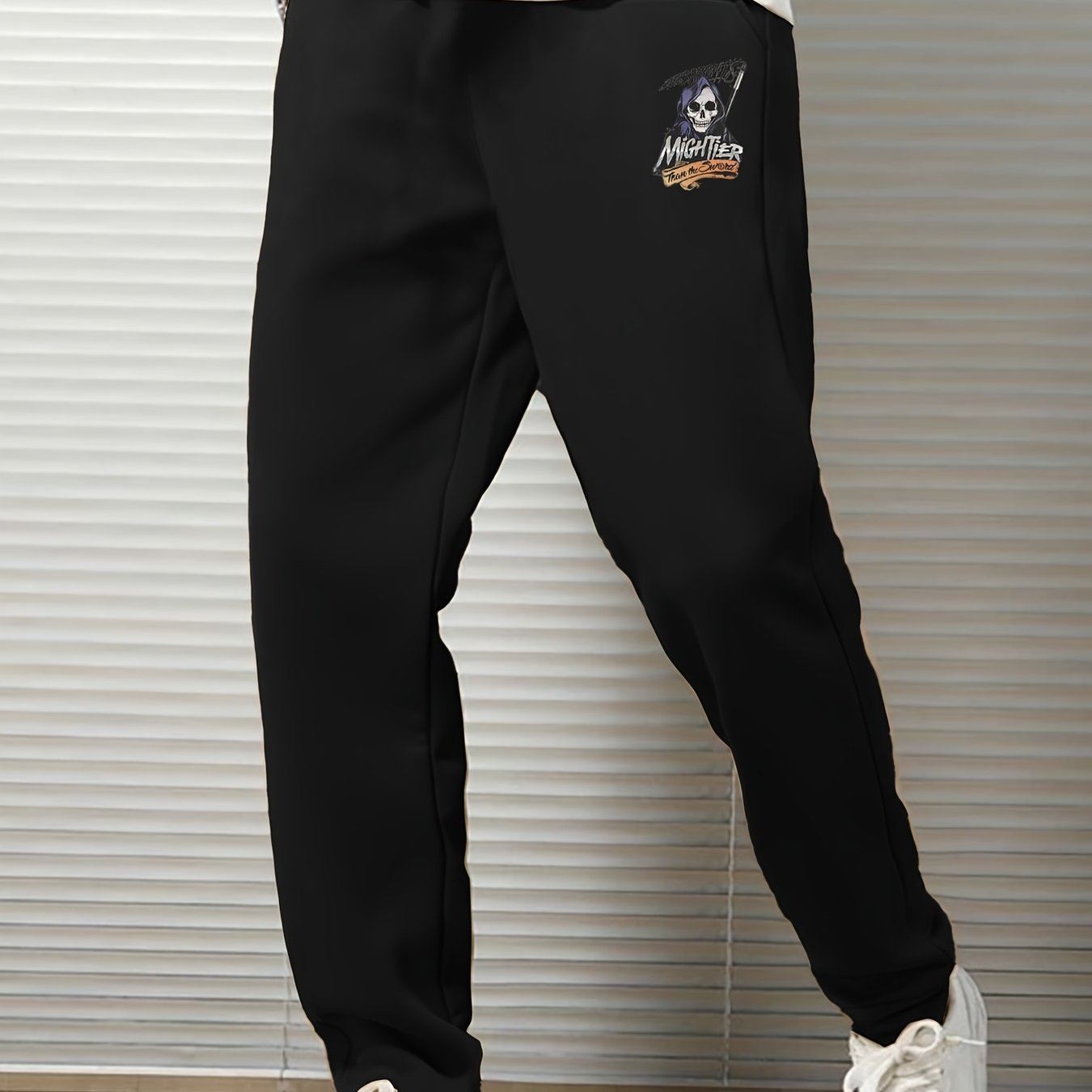 Skull Man Graphic Print Jogger Pants Loose Casual Sweatpants