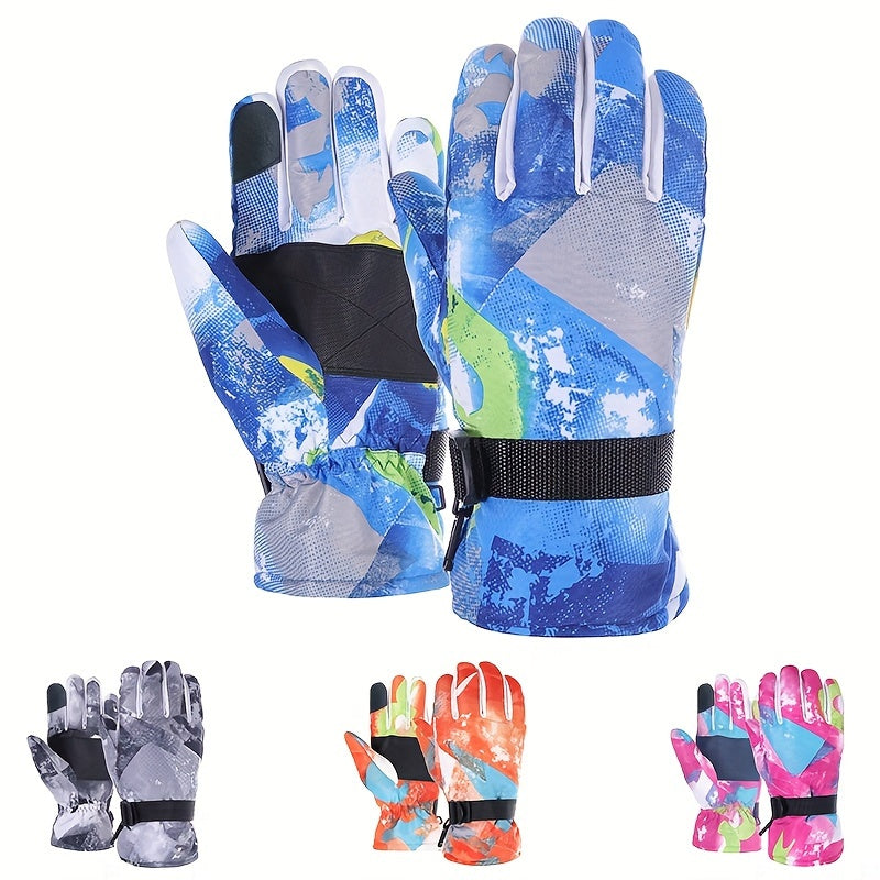 Winter Ski Gloves Thickened And Velvet Windproof Waterproof