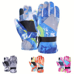Winter Ski Gloves Thickened And Velvet Windproof Waterproof